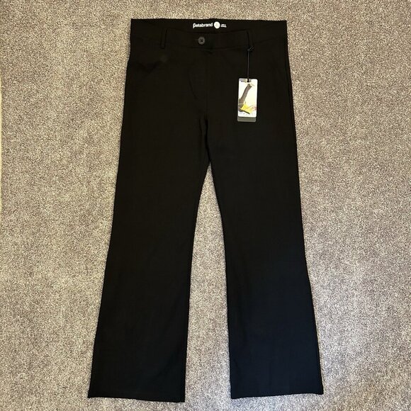 Betabrand Womens Classic Dress Yoga Pant Petite Size L Black Bootcut Pull On NWT - Picture 4 of 16